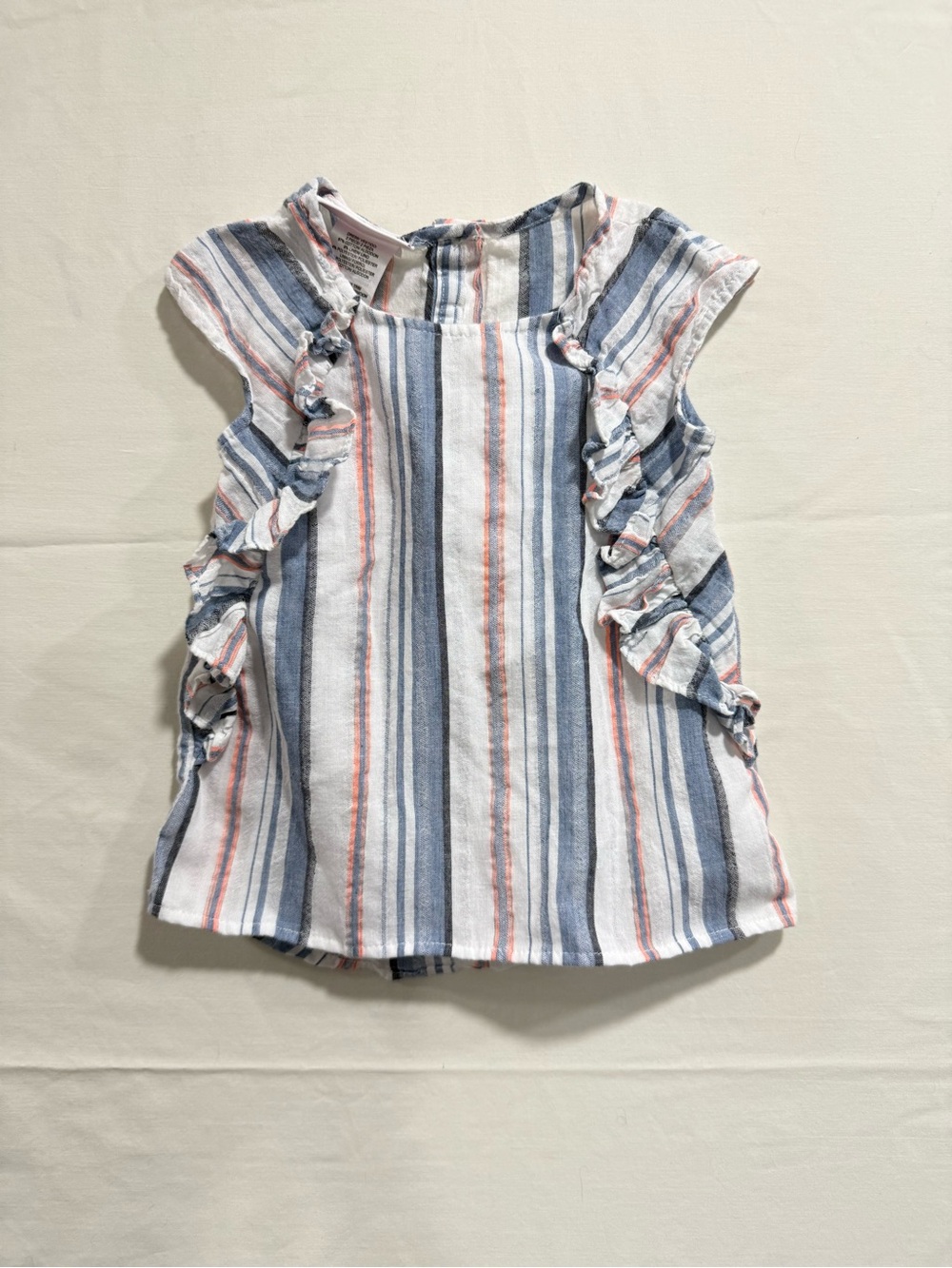 Rosamund Baby 18M Striped Linen Blend Ruffle Dress